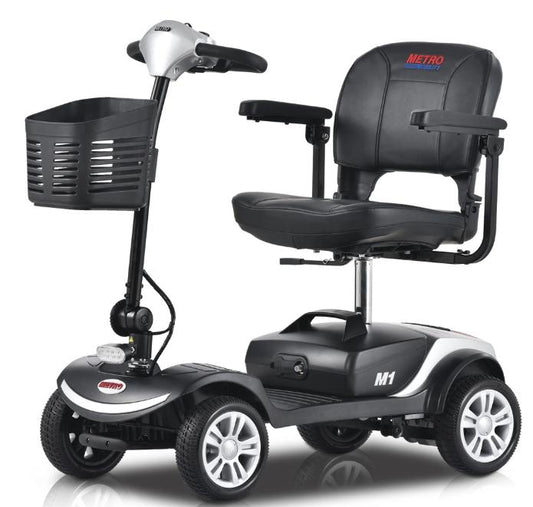 Outdoor Mobility Scooter for Senior, Heavy Duty Electric Scooters with 4 Wheel, Sliding Swivel Seat with Flip-Up Armrests for Adults, Easy Assembly, 300lbs, Silver, SS212